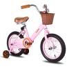 imageJOYSTAR Vintage 12 14 16 Inch Kids Bike with Training Wheels ampamp Basket Girls Bike Ages 27 Years Old Toddler Bikes for Girls Beige Green PinkPink