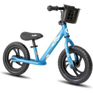 imageJOYSTAR 1214 Inch Kids Balance Bike for 18months5 Years Old Boys Girls Lightweight Toddler Balance Bikes with Footrest and Handlebar Basket or Doll SeatBlue