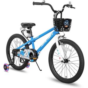 imageJOYSTAR 18 Inch Kids Bike with Training Wheels 18Inch Bike for Ages 58 Year Old Boys Girls Children Bicycle Blue