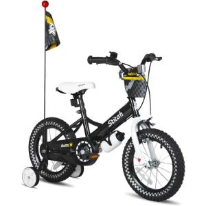 imageJOYSTAR Kids Bike for 27 Years Girls Boys wo Dual Handbrake 12 14 16 Inch Princess Girls Bike with Training Wheels Doll Seat Streamers Boys Bikes with Flag ampamp Water Bottle Kids BicycleZBlack