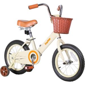 imageJOYSTAR Vintage 12 14 16 Inch Kids Bike with Training Wheels ampamp Basket Girls Bike Ages 27 Years Old Toddler Bikes for Girls Beige Green PinkBeige