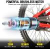imageJOYSTAR Electric Bike for Kids Teens Ages 7 with 250W Brushless Motor 15 Miles 15MPH Electric Mountain Bicycle with Removable Battery Safe Mini Ebikes with Dual Disc Brakes Multiple ColorsRed