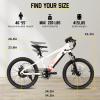 imageJOYSTAR Electric Bike for Kids Teens Ages 7 with 250W Brushless Motor 15 Miles 15MPH Electric Mountain Bicycle with Removable Battery Safe Mini Ebikes with Dual Disc Brakes Multiple ColorsWhite