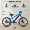 imageJOYSTAR Electric Bike for Kids Teens Ages 7 with 250W Brushless Motor 15 Miles 15MPH Electric Mountain Bicycle with Removable Battery Safe Mini Ebikes with Dual Disc Brakes Multiple ColorsBlue