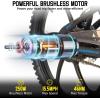 imageJOYSTAR Electric Bike for Kids Teens Ages 7 with 250W Brushless Motor 15 Miles 15MPH Electric Mountain Bicycle with Removable Battery Safe Mini Ebikes with Dual Disc Brakes Multiple ColorsBlack