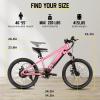 imageJOYSTAR Electric Bike for Kids Teens Ages 7 with 250W Brushless Motor 15 Miles 15MPH Electric Mountain Bicycle with Removable Battery Safe Mini Ebikes with Dual Disc Brakes Multiple ColorsPink