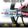 imageJOYSTAR Electric Bike for Kids Teens Ages 7 with 250W Brushless Motor 15 Miles 15MPH Electric Mountain Bicycle with Removable Battery Safe Mini Ebikes with Dual Disc Brakes Multiple ColorsPink