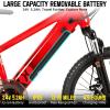 imageJOYSTAR Electric Bike for Kids Teens Ages 7 with 250W Brushless Motor 15 Miles 15MPH Electric Mountain Bicycle with Removable Battery Safe Mini Ebikes with Dual Disc Brakes Multiple ColorsRed