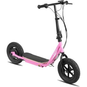 imageJOYSTAR Starmoto Electric Scooter for Kids Ages 612 Max 8 Miles 136 Mph by 250W Motor 12 Wheel Thumb Throttle Easy to Ride ampamp Assemble Foldable EScooter for Big KidsPink