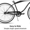 imageJOYSTAR Beach Cruiser Bike 202426 Inch Sizes Perfect for Casual Rides Ergonomic Upright Design Single Speed Simple Coaster BrakeBlack