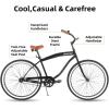 imageJOYSTAR Beach Cruiser Bike 202426 Inch Sizes Perfect for Casual Rides Ergonomic Upright Design Single Speed Simple Coaster BrakeBlack