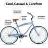 imageJOYSTAR Beach Cruiser Bike 202426 Inch Sizes Perfect for Casual Rides Ergonomic Upright Design Single Speed Simple Coaster BrakeBlue