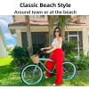 imageJOYSTAR Beach Cruiser Bike 202426 Inch Sizes Perfect for Casual Rides Ergonomic Upright Design Single Speed Simple Coaster BrakeBlue