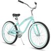 imageJOYSTAR Beach Cruiser Bike 202426 Inch Sizes Perfect for Casual Rides Ergonomic Upright Design Single Speed Simple Coaster BrakeMint Green