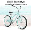 imageJOYSTAR Beach Cruiser Bike 202426 Inch Sizes Perfect for Casual Rides Ergonomic Upright Design Single Speed Simple Coaster BrakeMint Green
