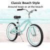 imageJOYSTAR Beach Cruiser Bike 202426 Inch Sizes Perfect for Casual Rides Ergonomic Upright Design Single Speed Simple Coaster BrakeMint Green