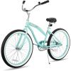 imageJOYSTAR Beach Cruiser Bike 202426 Inch Sizes Perfect for Casual Rides Ergonomic Upright Design Single Speed Simple Coaster BrakeMint Green