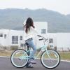 imageJOYSTAR Beach Cruiser Bike 202426 Inch Sizes Perfect for Casual Rides Ergonomic Upright Design Single Speed Simple Coaster BrakeMint Green