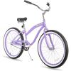 imageJOYSTAR Beach Cruiser Bike 202426 Inch Sizes Perfect for Casual Rides Ergonomic Upright Design Single Speed Simple Coaster BrakePurple
