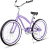 imageJOYSTAR Beach Cruiser Bike 202426 Inch Sizes Perfect for Casual Rides Ergonomic Upright Design Single Speed Simple Coaster BrakePurple
