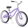 imageJOYSTAR Beach Cruiser Bike 202426 Inch Sizes Perfect for Casual Rides Ergonomic Upright Design Single Speed Simple Coaster BrakePurple
