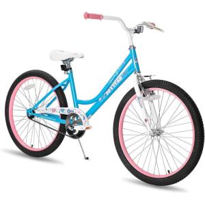 imageJOYSTAR 20 24 Inch Girls Bike for Kids Ages 612 Years Old 20 Inch Kids Bike with Training Wheels ampamp Basket 24 Girls Bicycle with Handbrake ampamp KickstandBlue