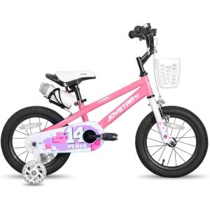 imageJOYSTAR Lomand 20 Inch Kids Bike with Training Wheels for Ages 710 Year Old Girls Junior Children BMX Bicycle Pink