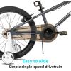 image:imageJOYSTAR Lomand 14 16 18 20 Inch Kids Bike with Training Wheels BMX Style Kids Bicycle for Toddlers Boys Girls Ages 312 Dual VBrake Adjustable Seat Multiple ColorsCharcoal