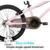 image:imageJOYSTAR Lomand 14 16 18 20 Inch Kids Bike with Training Wheels BMX Style Kids Bicycle for Toddlers Boys Girls Ages 312 Dual VBrake Adjustable Seat Multiple ColorsPink