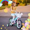image:imageJOYSTAR 12 14 16 Inch Kids Bike for 27 Years Girls 3353 Inch Tall Toddler Girls Bike with Training Wheels Rainbow Bikes Children Bicycle MacaroonMacaroon Blue