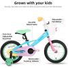 image:imageJOYSTAR 12 14 16 Inch Kids Bike for 27 Years Girls 3353 Inch Tall Toddler Girls Bike with Training Wheels Rainbow Bikes Children Bicycle MacaroonMacaroon Blue