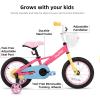 image:imageJOYSTAR 12 14 16 Inch Kids Bike for 27 Years Girls 3353 Inch Tall Toddler Girls Bike with Training Wheels Rainbow Bikes Children Bicycle MacaroonMacaroon Pink
