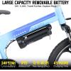 image:imageJOYSTAR 20 Inch Electric Bike for Kids Teens Ages 7 with 250W Brushless Motor 15 Miles 155MPH Electric Mountain Bicycle with Removable Battery Children Ebikes with Dual VBrakesBlue