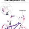 image:imageJOYSTAR Girls Bike for Toddlers and Kids Age 310 Years 12 14 16 20 Inch Kids Bike with Training Wheels and Handbrakes 20 Inch Bike with Kickstand Multiple ColorsPurple