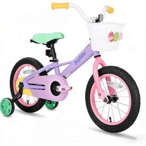 image:imageJOYSTAR 12 14 16 Inch Kids Bike for 27 Years Girls 3353 Inch Tall Toddler Girls Bike with Training Wheels Rainbow Bikes Children Bicycle MacaroonMacaroon Purple