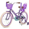 image:imageJOYSTAR Little Daisy Kids Bike for Girls Boys Ages 210 Years 12 14 16 20 Inch Girls Bikes with Doll Bike Seat amp Streamers Boys Bike with Flag amp Number Plate Multiple ColorsLittleDaisyNeon Purple