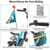 image:imageJOYSTAR Little Daisy Kids Bike for Girls Boys Ages 210 Years 12 14 16 20 Inch Girls Bikes with Doll Bike Seat amp Streamers Boys Bike with Flag amp Number Plate Multiple ColorsLittleRockBlue