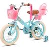 image:imageJOYSTAR Little Daisy Kids Bike for Girls Boys Ages 210 Years 12 14 16 20 Inch Girls Bikes with Doll Bike Seat amp Streamers Boys Bike with Flag amp Number Plate Multiple ColorsStitch Blue