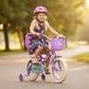 image:imageJOYSTAR Little Daisy Kids Bike for Girls Boys Ages 210 Years 12 14 16 20 Inch Girls Bikes with Doll Bike Seat amp Streamers Boys Bike with Flag amp Number Plate Multiple ColorsLittleDaisyNeon Purple