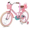 image:imageJOYSTAR Little Daisy Kids Bike for Girls Boys Ages 210 Years 12 14 16 20 Inch Girls Bikes with Doll Bike Seat amp Streamers Boys Bike with Flag amp Number Plate Multiple ColorsLittleDaisyPink
