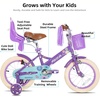image:imageJOYSTAR Little Daisy Kids Bike for Girls Boys Ages 210 Years 12 14 16 20 Inch Girls Bikes with Doll Bike Seat amp Streamers Boys Bike with Flag amp Number Plate Multiple ColorsLittleDaisyNeon Purple