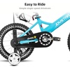 image:imageJOYSTAR Little Daisy Kids Bike for Girls Boys Ages 210 Years 12 14 16 20 Inch Girls Bikes with Doll Bike Seat amp Streamers Boys Bike with Flag amp Number Plate Multiple ColorsLittleRockBlue