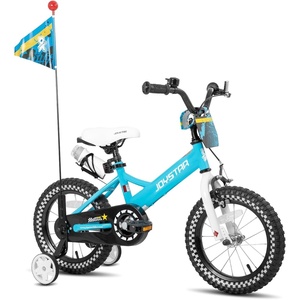 image:imageJOYSTAR Little Daisy Kids Bike for Girls Boys Ages 210 Years 12 14 16 20 Inch Girls Bikes with Doll Bike Seat amp Streamers Boys Bike with Flag amp Number Plate Multiple ColorsLittleRockBlue