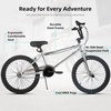 image:imageJOYSTAR 20 24 Inch Kids BMX Bike for Boys and Girls Age 712  Freestyle Bicycle for Beginner Level Riders with Dual Hand Brakes amp 2 Pegs  24 Kids BikeSilver