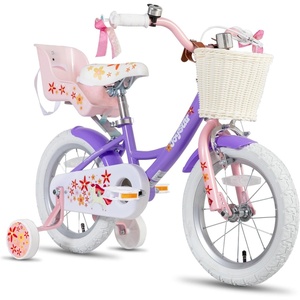 image:imageJOYSTAR Unicorn Kids Bike for Girls Ages 29 Years Old 12 14 16 18 Inch Kids Bike with Training Wheels Doll Seat Streamers and Basket Toddler Girl Bicycle Multiple ColorsPurple