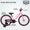image:imageJOYSTAR 20 24 Inch Girls Bike for Kids Ages 612 Years Old 20 Inch Kids Bike with Training Wheels 24 Girls Bicycle with Handbrake amp KickstandNEO Pink
