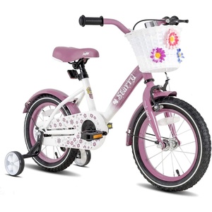 image:imageJOYSTAR 14 Inch Kids Bike Little Daisy Girls Bike with Training Wheels Doll Seat Basket amp Streamers Princess Kids Bicycle for Girls Toddler Bike 35 Years Purple
