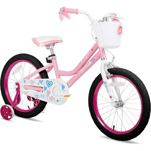 image:imageJOYSTAR 20 24 Inch Girls Bike for Kids Ages 612 Years Old 20 Inch Kids Bike with Training Wheels 24 Girls Bicycle with Handbrake amp KickstandCherry Pink