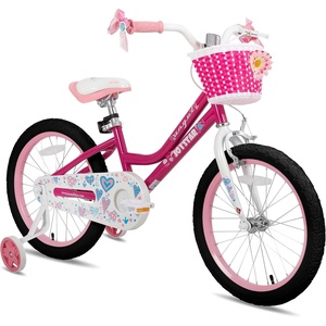 image:imageJOYSTAR 20 24 Inch Girls Bike for Kids Ages 612 Years Old 20 Inch Kids Bike with Training Wheels 24 Girls Bicycle with Handbrake amp KickstandFuchsia