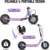 image:imageJOYSTAR 12 Electric Scooter for Kids Ages 612 Foldable EScooter  Max 8 Miles 136 Mph by 250W Motor 12 Wheel Thumb Throttle Easy to AssemblePurple